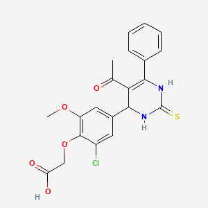 molecular formula C21H19ClN2O5S B4150107 [4-(5-acetyl-6-phenyl-2-thioxo-1,2,3,4-tetrahydro-4-pyrimidinyl)-2-chloro-6-methoxyphenoxy]acetic acid 