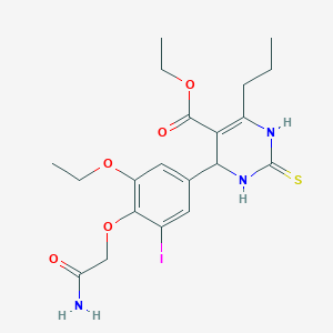 molecular formula C20H26IN3O5S B4150124 ethyl 4-[4-(2-amino-2-oxoethoxy)-3-ethoxy-5-iodophenyl]-6-propyl-2-thioxo-1,2,3,4-tetrahydro-5-pyrimidinecarboxylate 