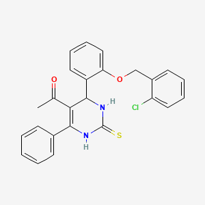 molecular formula C25H21ClN2O2S B4150129 1-(4-{2-[(2-chlorobenzyl)oxy]phenyl}-6-phenyl-2-thioxo-1,2,3,4-tetrahydro-5-pyrimidinyl)ethanone 