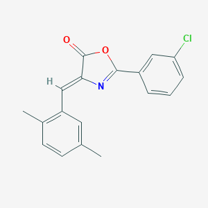 molecular formula C18H14ClNO2 B415013 2-(3-chlorophenyl)-4-(2,5-dimethylbenzylidene)-1,3-oxazol-5(4H)-one 