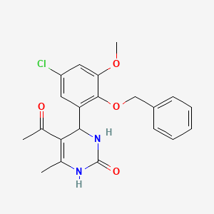 molecular formula C21H21ClN2O4 B4150135 5-acetyl-4-(5-chloro-3-methoxy-2-phenylmethoxyphenyl)-6-methyl-3,4-dihydro-1H-pyrimidin-2-one 