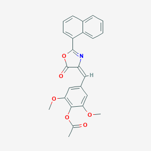 molecular formula C24H19NO6 B415014 2,6-dimethoxy-4-[(2-(1-naphthyl)-5-oxo-1,3-oxazol-4(5H)-ylidene)methyl]phenyl acetate 