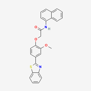 molecular formula C26H20N2O3S B4150142 2-[4-(1,3-benzothiazol-2-yl)-2-methoxyphenoxy]-N-1-naphthylacetamide 