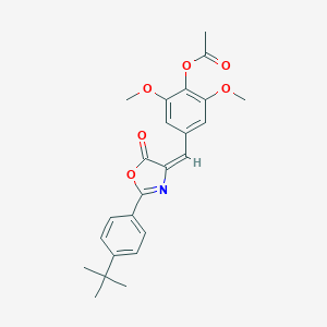 molecular formula C24H25NO6 B415015 4-[(2-(4-tert-butylphenyl)-5-oxo-1,3-oxazol-4(5H)-ylidene)methyl]-2,6-dimethoxyphenyl acetate 