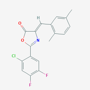 molecular formula C18H12ClF2NO2 B415016 2-(2-chloro-4,5-difluorophenyl)-4-(2,5-dimethylbenzylidene)-1,3-oxazol-5(4H)-one 
