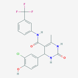 molecular formula C19H15ClF3N3O3 B4150163 4-(3-chloro-4-hydroxyphenyl)-6-methyl-2-oxo-N-[3-(trifluoromethyl)phenyl]-1,2,3,4-tetrahydro-5-pyrimidinecarboxamide 