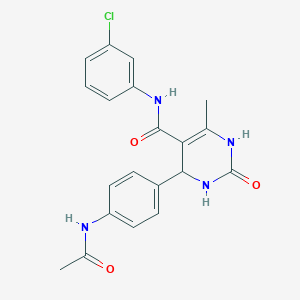 molecular formula C20H19ClN4O3 B4150192 4-[4-(acetylamino)phenyl]-N-(3-chlorophenyl)-6-methyl-2-oxo-1,2,3,4-tetrahydro-5-pyrimidinecarboxamide 