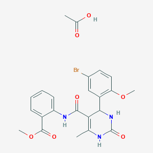 acetic acid;methyl 2-[[4-(5-bromo-2-methoxyphenyl)-6-methyl-2-oxo-3,4-dihydro-1H-pyrimidine-5-carbonyl]amino]benzoate