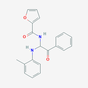 molecular formula C20H18N2O3 B415021 N-[2-oxo-2-phenyl-1-(2-toluidino)ethyl]-2-furamide 
