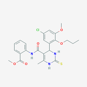 methyl 2-({[4-(5-chloro-3-methoxy-2-propoxyphenyl)-6-methyl-2-thioxo-1,2,3,4-tetrahydro-5-pyrimidinyl]carbonyl}amino)benzoate