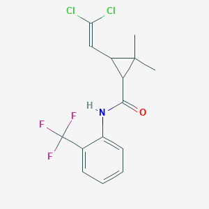 molecular formula C15H14Cl2F3NO B415022 3-(2,2-dichlorovinyl)-2,2-dimethyl-N-[2-(trifluoromethyl)phenyl]cyclopropanecarboxamide CAS No. 297146-86-2