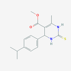 molecular formula C16H20N2O2S B415027 6-甲基-2-(4-(异丙基)苯基)-4-硫代-2H,3H,5H-3,5-二嗪甲酸甲酯 CAS No. 313960-57-5