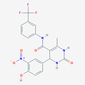 4-(4-hydroxy-3-nitrophenyl)-6-methyl-2-oxo-N-[3-(trifluoromethyl)phenyl]-1,2,3,4-tetrahydro-5-pyrimidinecarboxamide