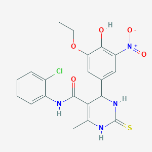 molecular formula C20H19ClN4O5S B4150294 N-(2-chlorophenyl)-4-(3-ethoxy-4-hydroxy-5-nitrophenyl)-6-methyl-2-thioxo-1,2,3,4-tetrahydro-5-pyrimidinecarboxamide 