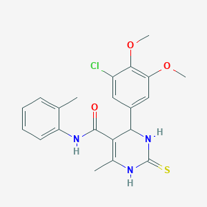 molecular formula C21H22ClN3O3S B4150297 4-(3-chloro-4,5-dimethoxyphenyl)-6-methyl-N-(2-methylphenyl)-2-thioxo-1,2,3,4-tetrahydro-5-pyrimidinecarboxamide 