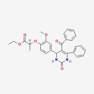 ethyl 2-[4-(5-benzoyl-2-oxo-6-phenyl-1,2,3,4-tetrahydro-4-pyrimidinyl)-2-methoxyphenoxy]propanoate