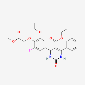 molecular formula C24H25IN2O7 B4150329 ethyl 4-[3-ethoxy-5-iodo-4-(2-methoxy-2-oxoethoxy)phenyl]-2-oxo-6-phenyl-1,2,3,4-tetrahydro-5-pyrimidinecarboxylate 