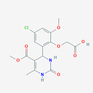 molecular formula C16H17ClN2O7 B4150346 2-[4-chloro-2-methoxy-6-(5-methoxycarbonyl-6-methyl-2-oxo-3,4-dihydro-1H-pyrimidin-4-yl)phenoxy]acetic acid 