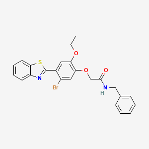 molecular formula C24H21BrN2O3S B4150379 2-[4-(1,3-benzothiazol-2-yl)-5-bromo-2-ethoxyphenoxy]-N-benzylacetamide 