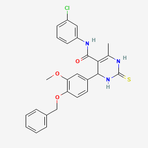 4-[4-(benzyloxy)-3-methoxyphenyl]-N-(3-chlorophenyl)-6-methyl-2-thioxo-1,2,3,4-tetrahydro-5-pyrimidinecarboxamide