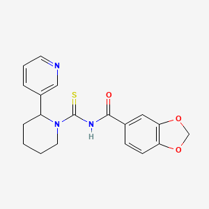 N-{[2-(3-pyridinyl)-1-piperidinyl]carbonothioyl}-1,3-benzodioxole-5-carboxamide