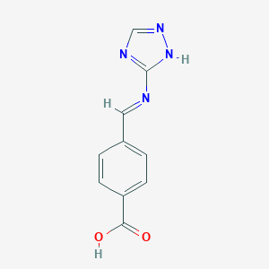 molecular formula C10H8N4O2 B415045 4-[(1H-1,2,4-triazol-3-ylimino)methyl]benzoic acid 