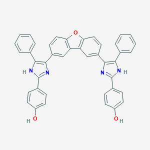 molecular formula C42H28N4O3 B415047 4-[4-[8-[2-(4-hydroxyphenyl)-5-phenyl-1H-imidazol-4-yl]dibenzofuran-2-yl]-5-phenyl-1H-imidazol-2-yl]phenol 
