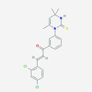 molecular formula C22H20Cl2N2OS B415048 3-(2,4-dichlorophenyl)-1-[3-(4,4,6-trimethyl-2-thioxo-3,4-dihydro-1(2H)-pyrimidinyl)phenyl]-2-propen-1-one 