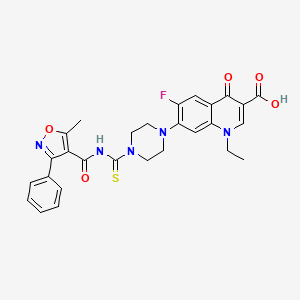 1-ethyl-6-fluoro-7-[4-({[(5-methyl-3-phenyl-4-isoxazolyl)carbonyl]amino}carbonothioyl)-1-piperazinyl]-4-oxo-1,4-dihydro-3-quinolinecarboxylic acid