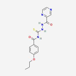 4-PROPOXY-N~1~-{[2-(2-PYRAZINYLCARBONYL)HYDRAZINO]CARBOTHIOYL}BENZAMIDE