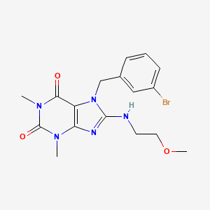 7-[(3-Bromophenyl)methyl]-8-[(2-methoxyethyl)amino]-1,3-dimethyl-2,3,6,7-tetrahydro-1H-purine-2,6-dione