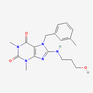 8-((3-hydroxypropyl)amino)-1,3-dimethyl-7-(3-methylbenzyl)-1H-purine-2,6(3H,7H)-dione