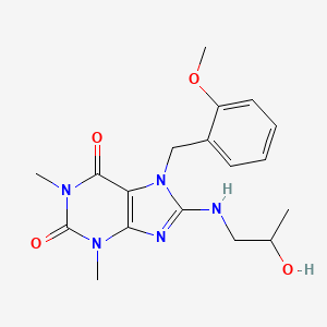 8-[(2-hydroxypropyl)amino]-7-(2-methoxybenzyl)-1,3-dimethyl-3,7-dihydro-1H-purine-2,6-dione