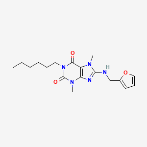 molecular formula C18H25N5O3 B4150528 8-[(2-furylmethyl)amino]-1-hexyl-3,7-dimethyl-3,7-dihydro-1H-purine-2,6-dione 