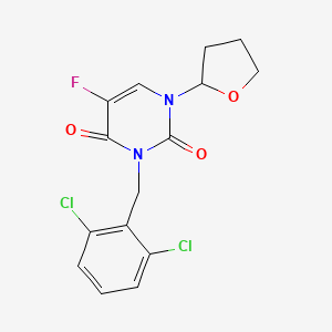 molecular formula C15H13Cl2FN2O3 B4150539 3-(2,6-dichlorobenzyl)-5-fluoro-1-(tetrahydro-2-furanyl)-2,4(1H,3H)-pyrimidinedione 