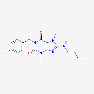 molecular formula C18H22ClN5O2 B4150553 8-(butylamino)-1-(4-chlorobenzyl)-3,7-dimethyl-3,7-dihydro-1H-purine-2,6-dione 