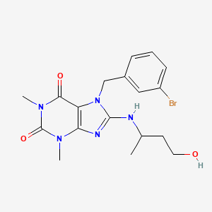 molecular formula C18H22BrN5O3 B4150559 7-(3-bromobenzyl)-8-[(3-hydroxy-1-methylpropyl)amino]-1,3-dimethyl-3,7-dihydro-1H-purine-2,6-dione 