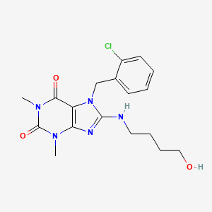 molecular formula C18H22ClN5O3 B4150565 7-[(2-CHLOROPHENYL)METHYL]-8-[(4-HYDROXYBUTYL)AMINO]-1,3-DIMETHYL-2,3,6,7-TETRAHYDRO-1H-PURINE-2,6-DIONE 