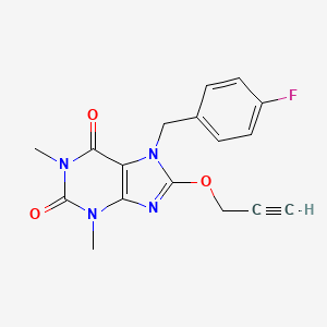 7-(4-fluorobenzyl)-1,3-dimethyl-8-(prop-2-yn-1-yloxy)-3,7-dihydro-1H-purine-2,6-dione