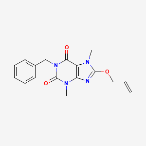 molecular formula C17H18N4O3 B4150587 8-(allyloxy)-1-benzyl-3,7-dimethyl-3,7-dihydro-1H-purine-2,6-dione 