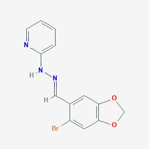 molecular formula C13H10BrN3O2 B415061 6-Bromo-1,3-benzodioxole-5-carbaldehyde 2-pyridinylhydrazone 