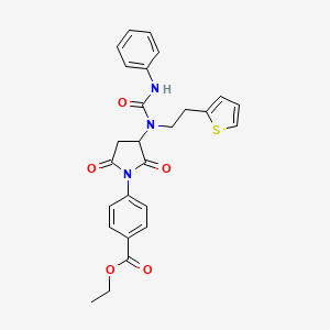 ethyl 4-(3-{(anilinocarbonyl)[2-(2-thienyl)ethyl]amino}-2,5-dioxo-1-pyrrolidinyl)benzoate