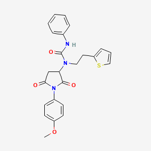 1-[1-(4-Methoxyphenyl)-2,5-dioxopyrrolidin-3-yl]-3-phenyl-1-(2-thiophen-2-ylethyl)urea