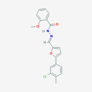 molecular formula C20H17ClN2O3 B415064 N'-{[5-(3-chloro-4-methylphenyl)-2-furyl]methylene}-2-methoxybenzohydrazide 