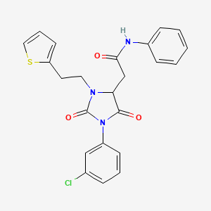 2-{1-(3-chlorophenyl)-2,5-dioxo-3-[2-(2-thienyl)ethyl]-4-imidazolidinyl}-N-phenylacetamide