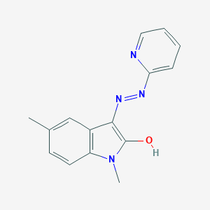 molecular formula C15H14N4O B415065 1,5-dimethyl-1H-indole-2,3-dione 3-(2-pyridinylhydrazone) 
