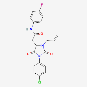 2-[3-allyl-1-(4-chlorophenyl)-2,5-dioxo-4-imidazolidinyl]-N-(4-fluorophenyl)acetamide