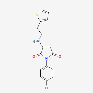 molecular formula C16H15ClN2O2S B4150685 1-(4-CHLOROPHENYL)-3-{[2-(2-THIENYL)ETHYL]AMINO}DIHYDRO-1H-PYRROLE-2,5-DIONE 