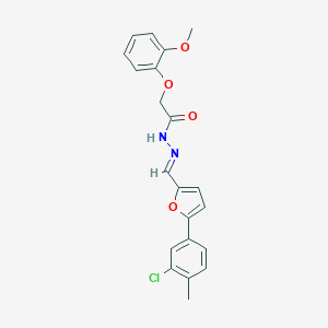 molecular formula C21H19ClN2O4 B415071 N'-{[5-(3-chloro-4-methylphenyl)-2-furyl]methylene}-2-(2-methoxyphenoxy)acetohydrazide 