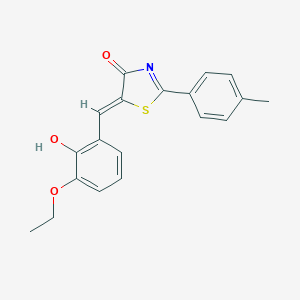 molecular formula C19H17NO3S B415074 (5Z)-5-(3-ethoxy-2-hydroxybenzylidene)-2-(4-methylphenyl)-1,3-thiazol-4(5H)-one 